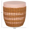 ΒΟΗΘΗΤΙΚΟ ΤΡΑΠΕΖΙ VILHENA HM18166 FIBER CEMENT ΡΟΖ-RATTAN ΦΥΣΙΚΟ Φ44.5x45Υεκ.