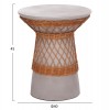 ΒΟΗΘΗΤΙΚΟ ΤΡΑΠΕΖΙ ΣΤΡΟΓΓΥΛΟ DELIA HM18167.03 FIBER CEMENT ΓΚΡΙ & RATTAN Φ40x45Υεκ