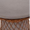 ΒΟΗΘΗΤΙΚΟ ΤΡΑΠΕΖΙ ΣΤΡΟΓΓΥΛΟ DELIA HM18167.03 FIBER CEMENT ΓΚΡΙ & RATTAN Φ40x45Υεκ