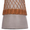 ΒΟΗΘΗΤΙΚΟ ΤΡΑΠΕΖΙ ΣΤΡΟΓΓΥΛΟ DELIA HM18167.03 FIBER CEMENT ΓΚΡΙ & RATTAN Φ40x45Υεκ