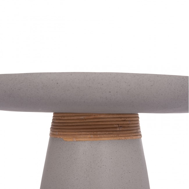 ΒΟΗΘΗΤΙΚΟ ΤΡΑΠΕΖΙ TRED HM18168.03 FIBER CEMENT ΓΚΡΙ-ΦΥΣΙΚΟ RATTAN--Φ49x30Υεκ.
