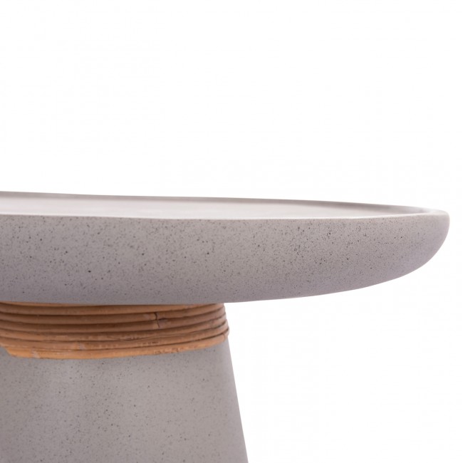 ΒΟΗΘΗΤΙΚΟ ΤΡΑΠΕΖΙ TRED HM18168.03 FIBER CEMENT ΓΚΡΙ-ΦΥΣΙΚΟ RATTAN--Φ49x30Υεκ.