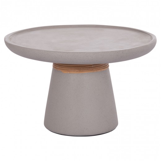 ΒΟΗΘΗΤΙΚΟ ΤΡΑΠΕΖΙ TRED HM18168.03 FIBER CEMENT ΓΚΡΙ-ΦΥΣΙΚΟ RATTAN--Φ49x30Υεκ.