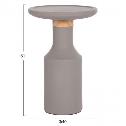 ΒΟΗΘΗΤΙΚΟ ΤΡΑΠΕΖΙ TRED(T) HM18169.03 FIBER CEMENT ΓΚΡΙ-ΦΥΣΙΚΟ RATTAN--Φ40x61Υεκ.