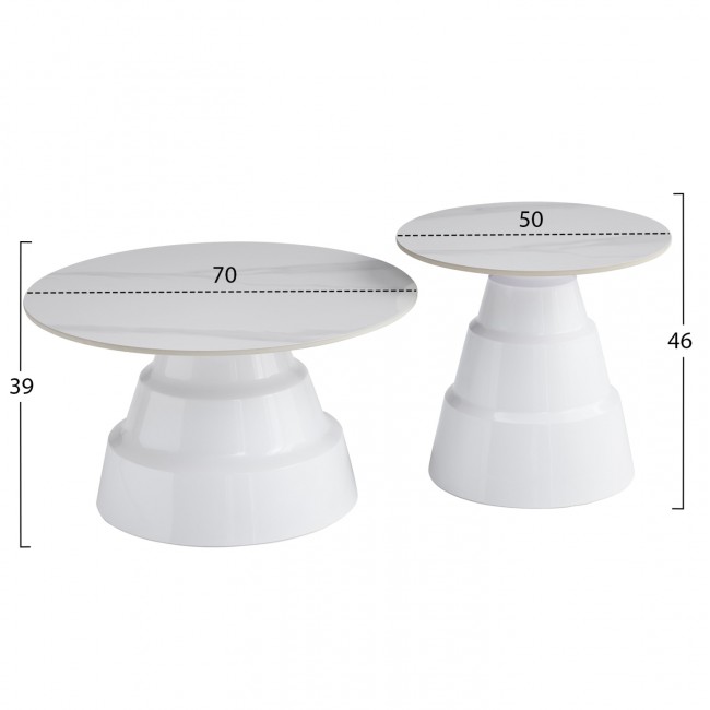 ΤΡΑΠΕΖΙΑ ΣΑΛΟΝΙΟΥ LIDOX HM18306.01 SINTERED STONE TOPS KAI ΒΑΣΕΙΣ--ΛΕΥΚΑ Φ50 & Φ70