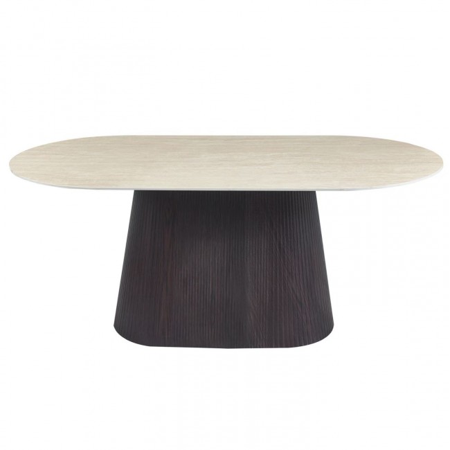 ΤΡΑΠΕΖΙ ΟΒΑΛ CATER HM18320 ΚΕΡΑΜΙΚΟ TOP ΟΨΗ ΤΡΑΒΕΡΤΙΝΑΣ-MDF ΒΑΣΗ 180x90x74Υεκ