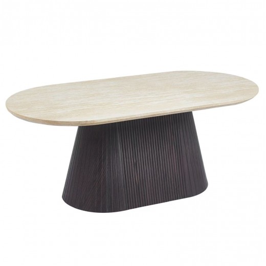 ΤΡΑΠΕΖΙ ΣΑΛΟΝΙΟΥ ΟΒΑΛ CATER HM18321 ΚΕΡΑΜΙΚΟ TOP ΟΨΗ ΤΡΑΒΕΡΤΙΝΑΣ-MDF ΒΑΣΗ 120x60x46Υεκ