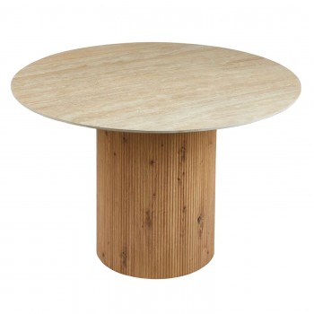 ΤΡΑΠΕΖΙ ΤΡΑΠΕZΑΡΙΑΣ TWIL HM18324 ΚΕΡΑΜΙΚΟ TOP ΟΨΗ ΤΡΑΒΕΡΤΙΝΑΣ-MDF ΒΑΣΗ Φ120x76Υεκ