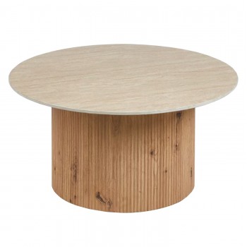 ΤΡΑΠΕΖΙ ΣΑΛΟΝΙΟΥ TWIL HM18325 ΚΕΡΑΜΙΚΟ TOP ΟΨΗ ΤΡΑΒΕΡΤΙΝΑΣ-MDF ΒΑΣΗ Φ84x39Υεκ