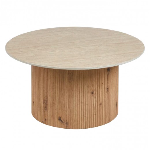 ΤΡΑΠΕΖΙ ΣΑΛΟΝΙΟΥ TWIL HM18325 ΚΕΡΑΜΙΚΟ TOP ΟΨΗ ΤΡΑΒΕΡΤΙΝΑΣ-MDF ΒΑΣΗ Φ84x39Υεκ