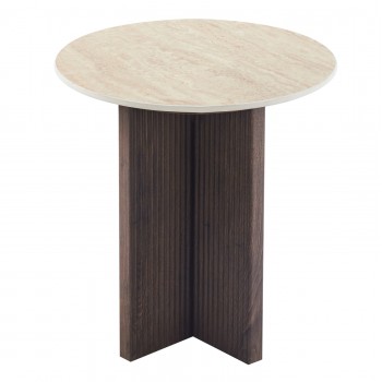 ΤΡΑΠΕΖΙ ΒΟΗΘΗΤΙΚΟ SKY HM18330 ΚΕΡΑΜΙΚΟ TOP ΟΨΗ ΤΡΑΒΕΡΤΙΝΑΣ-MDF ΒΑΣΗ ΚΑΦΕ Φ45x50Υεκ.