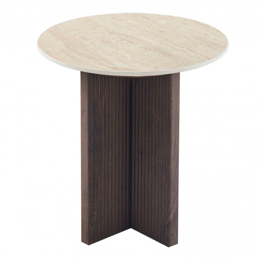 ΤΡΑΠΕΖΙ ΒΟΗΘΗΤΙΚΟ SKY HM18330 ΚΕΡΑΜΙΚΟ TOP ΟΨΗ ΤΡΑΒΕΡΤΙΝΑΣ-MDF ΒΑΣΗ ΚΑΦΕ Φ45x50Υεκ.