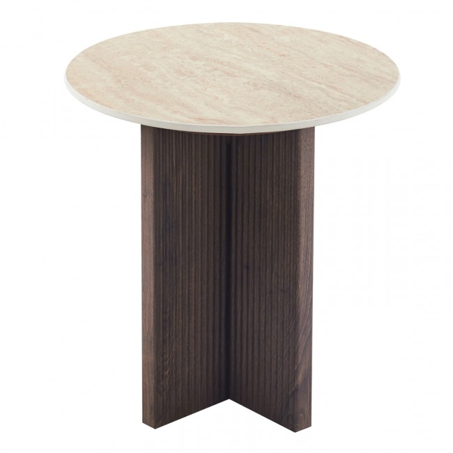 ΤΡΑΠΕΖΙ ΒΟΗΘΗΤΙΚΟ SKY HM18330 ΚΕΡΑΜΙΚΟ TOP ΟΨΗ ΤΡΑΒΕΡΤΙΝΑΣ-MDF ΒΑΣΗ ΚΑΦΕ Φ45x50Υεκ.