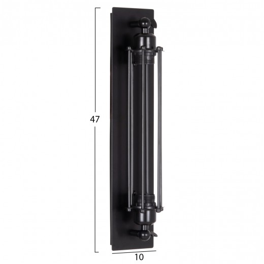 ΑΠΛΙΚΑ ΤΟΙΧΟΥ 2ΦΩΤΗ BEACON HM4463 ΜΕΤΑΛΛΟ ΣΕ ΜΑΥΡΟ 10x10x47Υεκ.