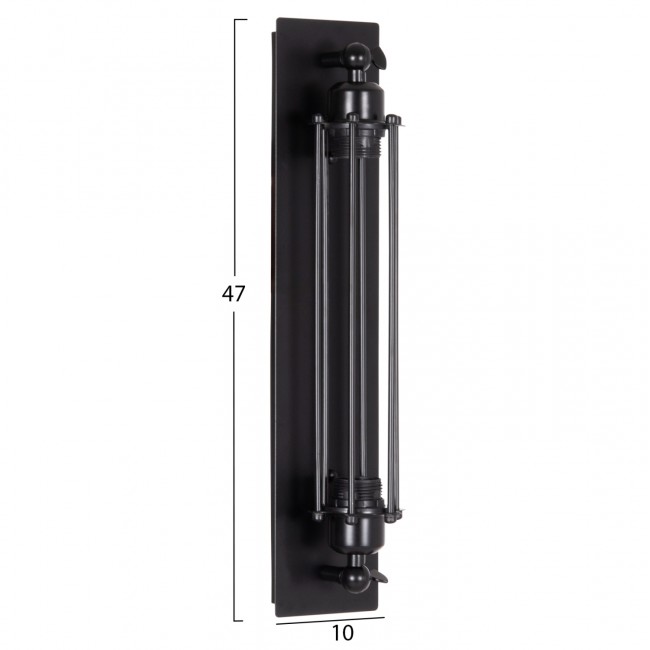 ΑΠΛΙΚΑ ΤΟΙΧΟΥ 2ΦΩΤΗ BEACON HM4463 ΜΕΤΑΛΛΟ ΣΕ ΜΑΥΡΟ 10x10x47Υεκ.