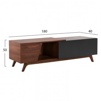 ΕΠΙΠΛΟ ΤΗΛΕΟΡΑΣΗΣ HUDSON HM9748 MDF ΚΑΠΛΑΜΑΣ ΚΑΡΥΔΙΑΣ ΚΑΡΥΔΙ&ΣΚΟΥΡΟ ΓΚΡΙ 180x40x50Υ