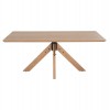 ΤΡΑΠΕΖΙ PAOLO HM9853 MDF ΜΕ ΚΑΠΛΑΜΑ ΦΡΑΞΙΝΟΥ-ΠΟΔΙΑ RUBBERWOOD-ΦΥΣΙΚΟ 180x90x75Yεκ