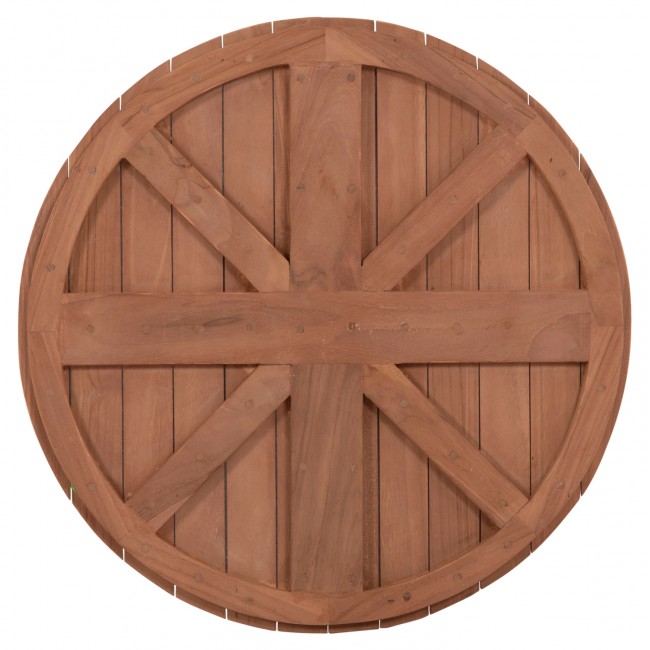ΕΠΙΦΑΝΕΙΑ ΤΡΑΠΕΖΙΟΥ ΣΤΡΟΓΓΥΛΗ HM18132 ΞΥΛΟ TEAK--ΦΥΣΙΚΟ Φ60x4(πάχος)εκ.
