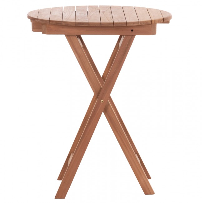 ΤΡΑΠΕΖΙ ΣΚΗΝΟΘΕΤΗ ΣΤΡΟΓΓΥΛΟ HEIDEL HM18120 ΞΥΛΟ TEAK--ΦΥΣΙΚΟ Φ60x75Υεκ.