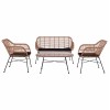 ΣΕΤ ΣΑΛΟΝΙ 4ΤΜΧ ALLEGRA HM5460 ΜΕΤΑΛΛΟ & WICKER ΣΕ ΜΠΕΖ ΧΡΩΜΑ