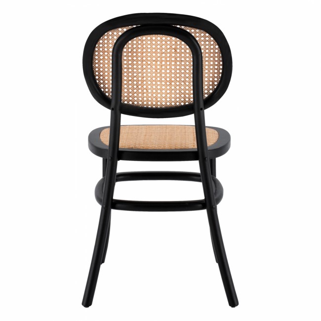 ΚΑΡΕΚΛΑ ΞΥΛΙΝΗ PENNY ΜΕ ΠΛΕΞΗ RATTAN ΣΕ ΜΑΥΡΗ ΑΠΟΧΡΩΣΗ HM8747 44x51x87 εκ.