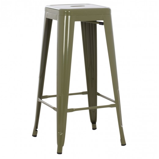 ΣΚΑΜΠΟ ΜΠΑΡ ΜΕΤΑΛΛΙΚΟ MELITA-PRO HM8642.43 ΣΕ DARK OLIVE 43x43x78Υεκ.