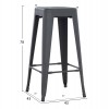 ΣΚΑΜΠΟ ΜΠΑΡ ΜΕΤΑΛΛΙΚΟ MELITA-PRO HM8642.50 ΣΕ ΓΚΡΙ 43x43x78Υεκ.