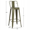 ΣΚΑΜΠΟ BAR ME ΠΛΑΤΗ ΜΕΤΑΛΛΙΚΟ MELITA-PRO HM8643.43 DARK OLIVE GREEN 42x42x100Υεκ.