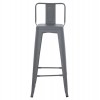 ΣΚΑΜΠΟ BAR ME ΠΛΑΤΗ ΜΕΤΑΛΛΙΚΟ MELITA-PRO HM8643.50 ΓΚΡΙ 42x42x100Υεκ.