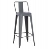 ΣΚΑΜΠΟ BAR ME ΠΛΑΤΗ ΜΕΤΑΛΛΙΚΟ MELITA-PRO HM8643.50 ΓΚΡΙ 42x42x100Υεκ.