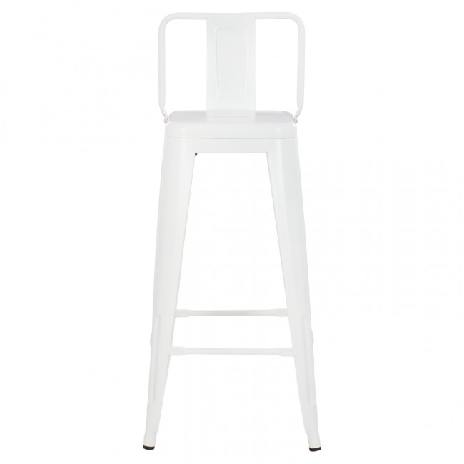 ΣΚΑΜΠΟ BAR ME ΠΛΑΤΗ ΜΕΤΑΛΛΙΚΟ MELITA-PRO HM8643.41 ΛΕΥΚΟ ΜΑΤ 42x42x100Υεκ.