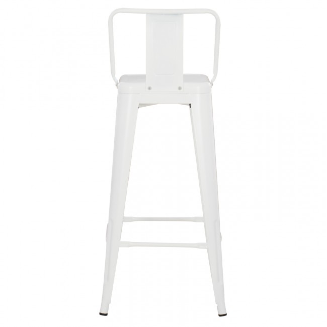 ΣΚΑΜΠΟ BAR ME ΠΛΑΤΗ ΜΕΤΑΛΛΙΚΟ MELITA-PRO HM8643.41 ΛΕΥΚΟ ΜΑΤ 42x42x100Υεκ.