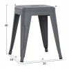 ΣΚΑΜΠΟ ΜΕΤΑΛΛΙΚΟ MELITA HM0096.50 ΣΕ ΓΚΡΙ ΜΑΤ ΧΡΩΜΑ 37x37x45Υεκ.