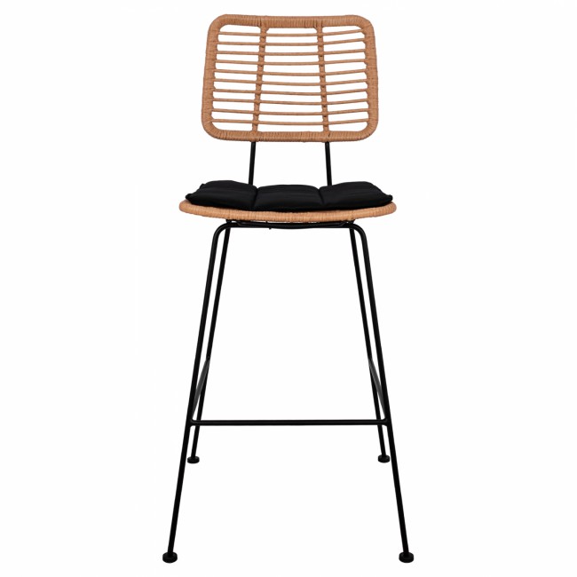 ΣΚΑΜΠΟ ΜΕΤΑΛΛΙΚΟ ΜΕ ΜΑΞΙΛΑΡΙ ALLEGRA HM5455 ΜΕ WICKER ΜΠΕΖ 46,5x55x117,5Υ εκ.