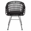 ΠΟΛΥΘΡΟΝΑ ΤΥΠΟΥ ΦΩΛΙΑ ΜΕΤΑΛΛΙΚΗ ALLEGRA HM5456.02 ΜΕ WICKER ΜΑΥΡΟ 59Χ56,5Χ83Υ εκ.