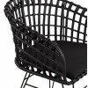 ΠΟΛΥΘΡΟΝΑ ΤΥΠΟΥ ΦΩΛΙΑ ΜΕΤΑΛΛΙΚΗ ALLEGRA HM5456.02 ΜΕ WICKER ΜΑΥΡΟ 59Χ56,5Χ83Υ εκ.