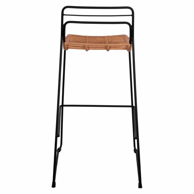 ΣΚΑΜΠΟ ΜΕΤΑΛΛΙΚΟ ALLEGRA HM5642 ΜΕ WICKER ΣΕ ΜΠΕΖ ΑΠΟΧΡΩΣΗ 48x53x100 εκ.