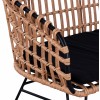 ΠΑΓΚΑΚΙ ΜΕΤΑΛΛΙΚΟ ALLEGRA HM5692 ΜΕ WICKER ΜΑΥΡΟ-ΜΠΕΖ 124x57x77Υ εκ.