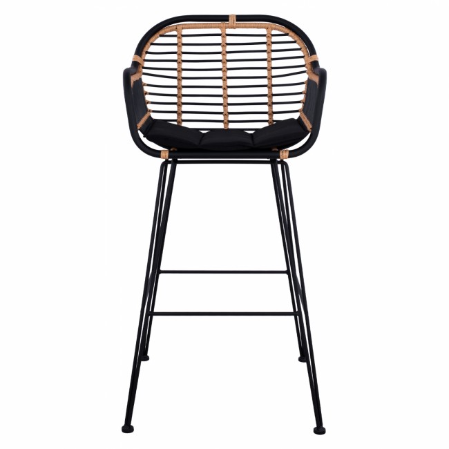 ΣΚΑΜΠΟ ΜΕΤΑΛΛΙΚΟ ALLEGRA HM5690 ΜΕ WICKER ΜΑΥΡΟ-ΜΠΕΖ 55x60x109Υ εκ.