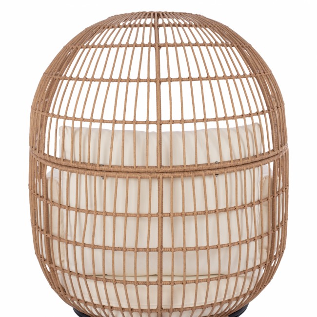 ΠΟΛΥΘΡΟΝΑ ΦΩΛΙΑ ALLEGRA HM5764 ΜΕ WICKER ΣΕ ΜΠΕΖ ΑΠΟΧΡΩΣΗ 110x85x148 εκ.