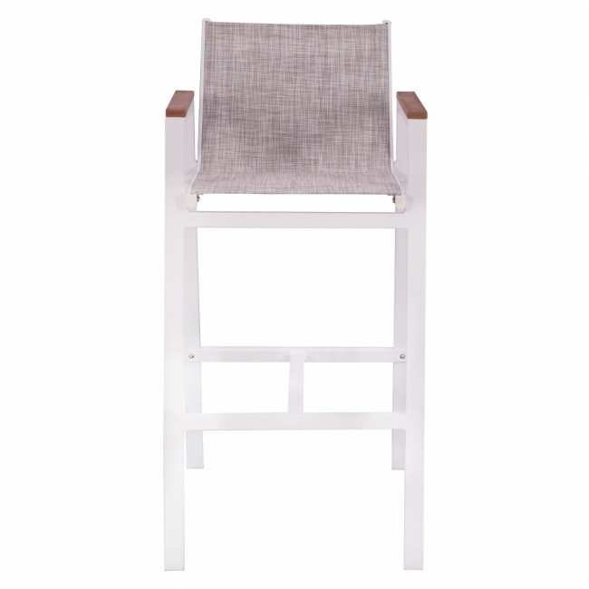ΣΚΑΜΠΟ ΜΠΑΡ ΑΛΟΥΜΙΝΙΟΥ ΛΕΥΚΟ ΜΕ POLYWOOD 52 x 58 x 108 εκ. HM5790.01