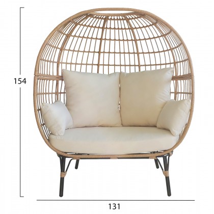 ΠΟΛΥΘΡΟΝΑ ΦΩΛΙΑ MIAMI 2 ΑΤΟΜΩΝ ΤΥΠΟΥ RATTAN 131X94X154Yεκ.HM5870.01