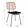 ΚΑΡΕΚΛΑ ΕΞ.ΧΩΡΟΥ ALLEGRA HM5454.11 ΜΕΤΑΛΛΟ&ΜΑΞΙΛΑΡΙ ΜΑΥΡΟ-ΜΠΕΖ WICKER 50,5x49,5x88Υεκ