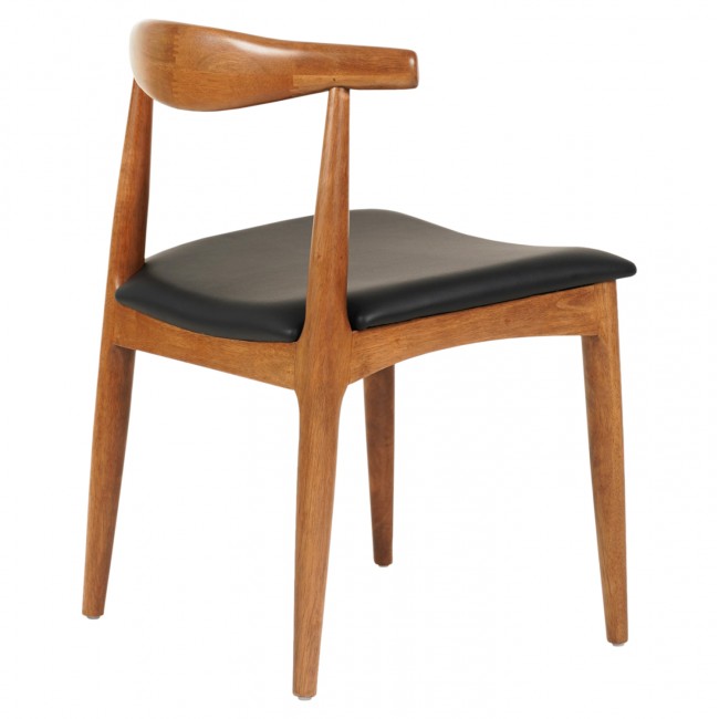 KΑΡΕΚΛΑ ΤΡΑΠΕΖΑΡΙΑΣ ALOR HM9947.03 RUBBERWOOD ΚΑΡΥΔΙ-ΜΑΥΡΟ PU 55x51x75Υεκ