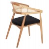 ΠΟΛΥΘΡΟΝΑ KOMODUS HM18012.02 ΞΥΛΟ ΟΞΙΑΣ-RATTAN-ΥΦΑΣΜΑ ΣΕ ΜΑΥΡΟ 55x49x80Υεκ.
