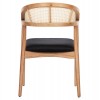 ΠΟΛΥΘΡΟΝΑ KOMODUS HM18012.02 ΞΥΛΟ ΟΞΙΑΣ-RATTAN-ΥΦΑΣΜΑ ΣΕ ΜΑΥΡΟ 55x49x80Υεκ.