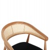 ΠΟΛΥΘΡΟΝΑ KOMODUS HM18012.02 ΞΥΛΟ ΟΞΙΑΣ-RATTAN-ΥΦΑΣΜΑ ΣΕ ΜΑΥΡΟ 55x49x80Υεκ.