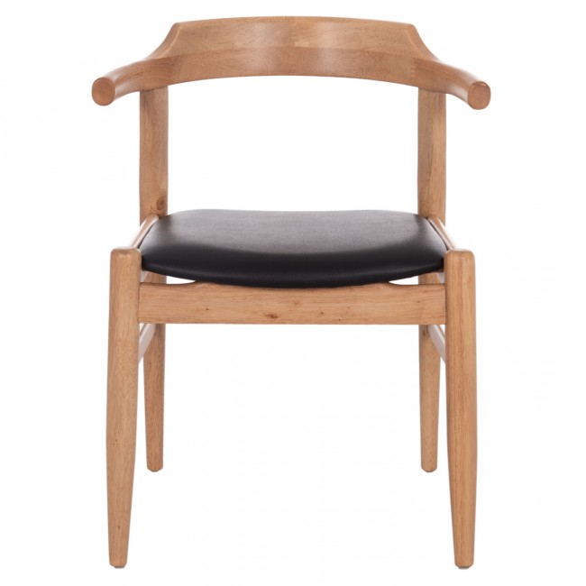 ΠΟΛΥΘΡΟΝΑ CERSEI HM9946.01 RUBBERWOOD ΣΕ LIGHT OAK & PU ΣΕ ΜΑΥΡΟ 57x53x72Υεκ