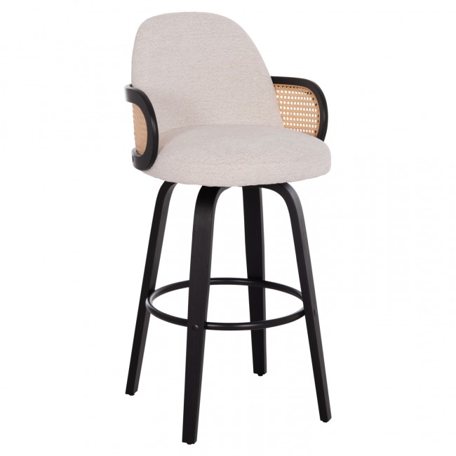 ΣΚΑΜΠΟ ΜΠΑΡ ΠΕΡΙΣΤΡΕΦΟΜΕΝΟ BECKER HM18251.02 PLYWOOD ΜΑΥΡΟ--ΕΚΡΟΥ ΥΦΑΣΜΑ 50x52x100Υ