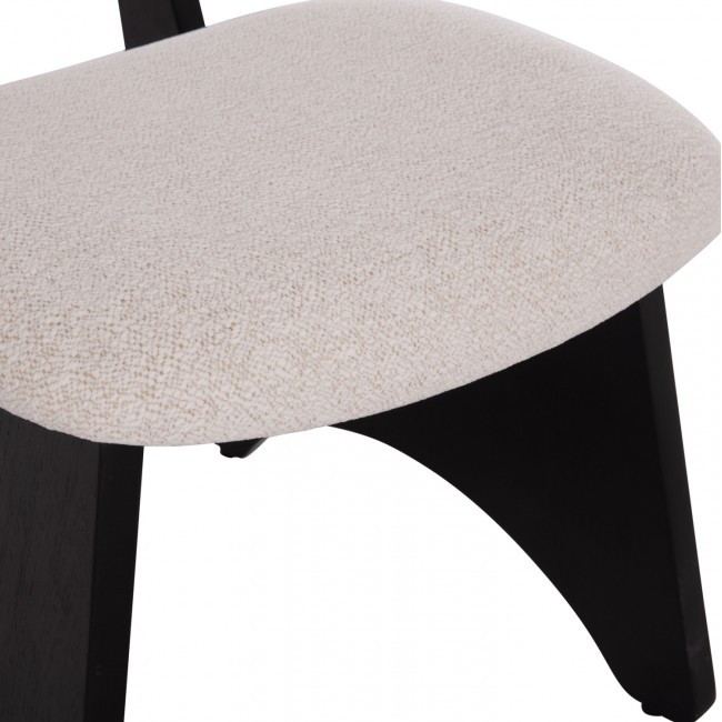 ΚΑΡΕΚΛΑ ΤΡΑΠΕΖΑΡΙΑΣ BELLISI HM18248.02 ΕΚΡΟΥ ΥΦΑΣΜΑ-PLYWOOD ΣΕ ΜΑΥΡΟ 53x56x78Υεκ.